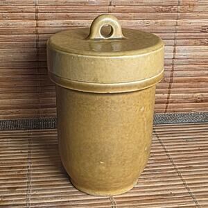 Vintage Covered Egg Cup English Stoneware Tan The Original Kitchener England